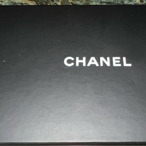 Large Chanel gift box with flyer insert, ribbon and flower